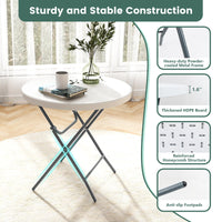 Table pliante ronde Tangkula 32", table de pique-nique portable avec plateau en PEHD résistant aux intempéries