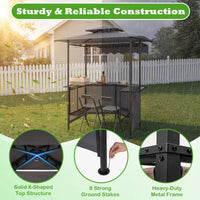 Tangkula Grill Gazebo Outdoor BBQ Gazebo with Awning