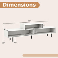 Tangkula 3 Cubby TV Stand for TVs up to 70" Entertainment Center