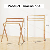 Tangkula Freestanding Towel Rack with 3 Hanging Crossbars