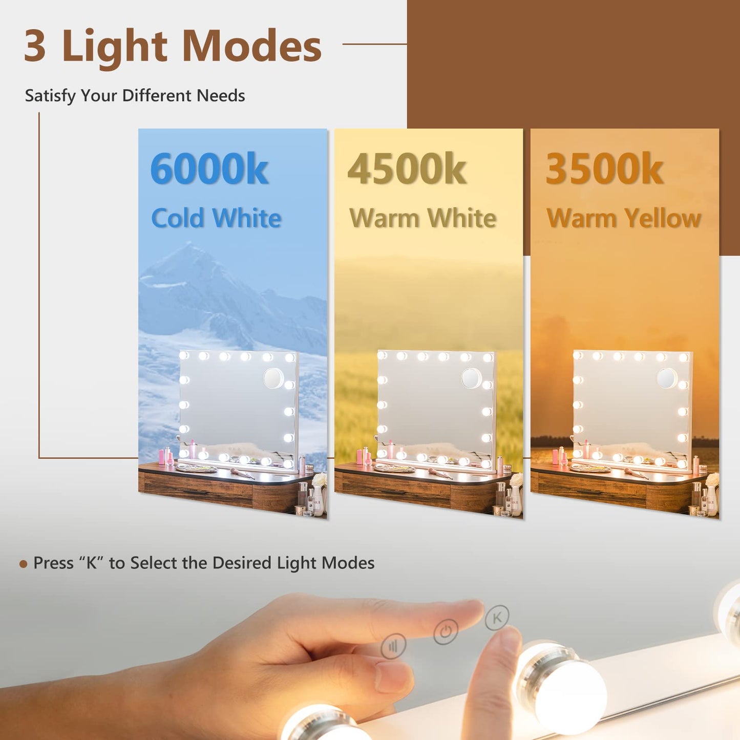 Tangkula Vanity Mirror with Light