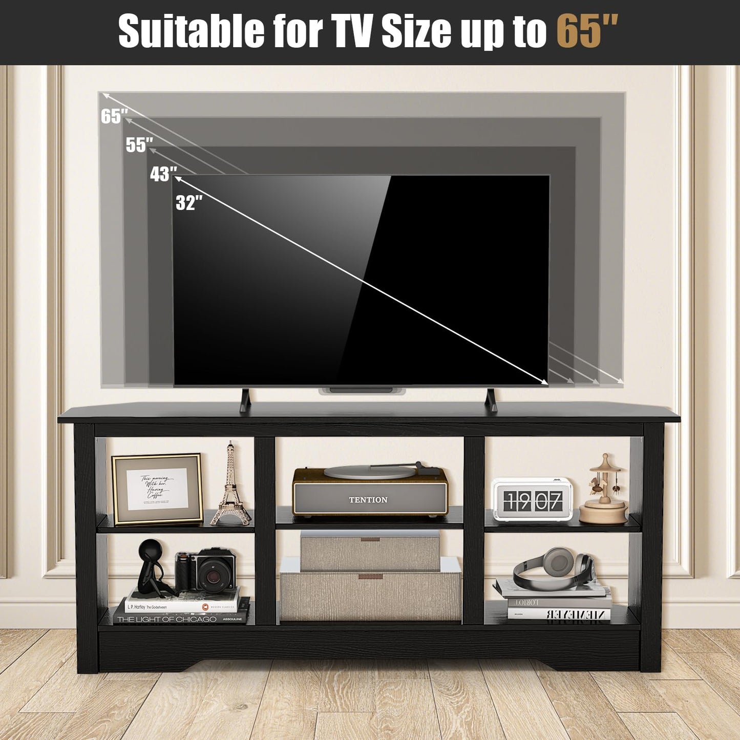Tangkula Farmhouse TV Stand for TVs up to 65 Inch