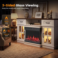 Tangkula 24/40/50/60 Inch 3-Sided Electric Fireplace with Remote