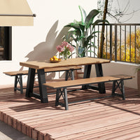 Tangkula 6 FT HDPE Outdoor Bench, Extra Long Patio Picnic Bench for 3-4 People, 1100 lbs Weight Capacity