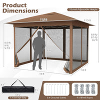Tangkula 11.5x11.5 FT Pop Up Gazebo Heavy-Duty Metal Frame