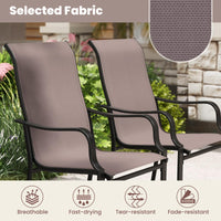 Tangkula Outdoor Dining Chairs Set of 2/4 with High Back & Curved Armrests