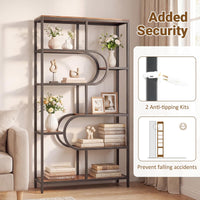 Geometric Bookshelf Freestanding Open Bookcase with 8 Storage Shelves(1/2)