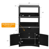 Bathroom Floor Cabinet with Drawer, 2 Open Shelves and Door Cupboard