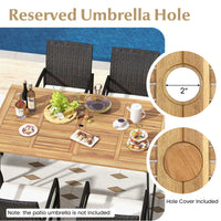 Tangkula Ensemble de salle à manger de patio 7 pièces avec table à manger en bois d'acacia