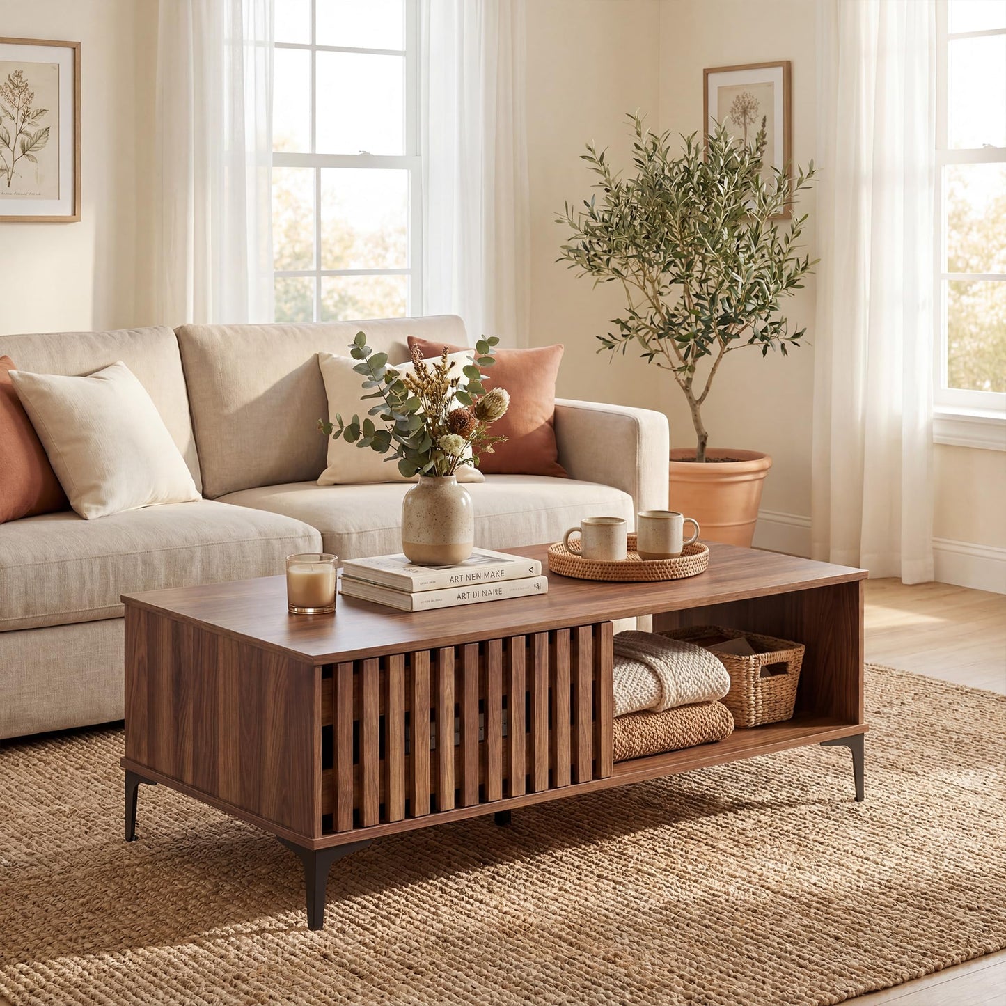 Tangkula 47” Mid Century Coffee Table