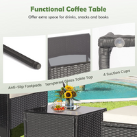 Tangkula 5 Piece Outdoor Wicker Sofa Set
