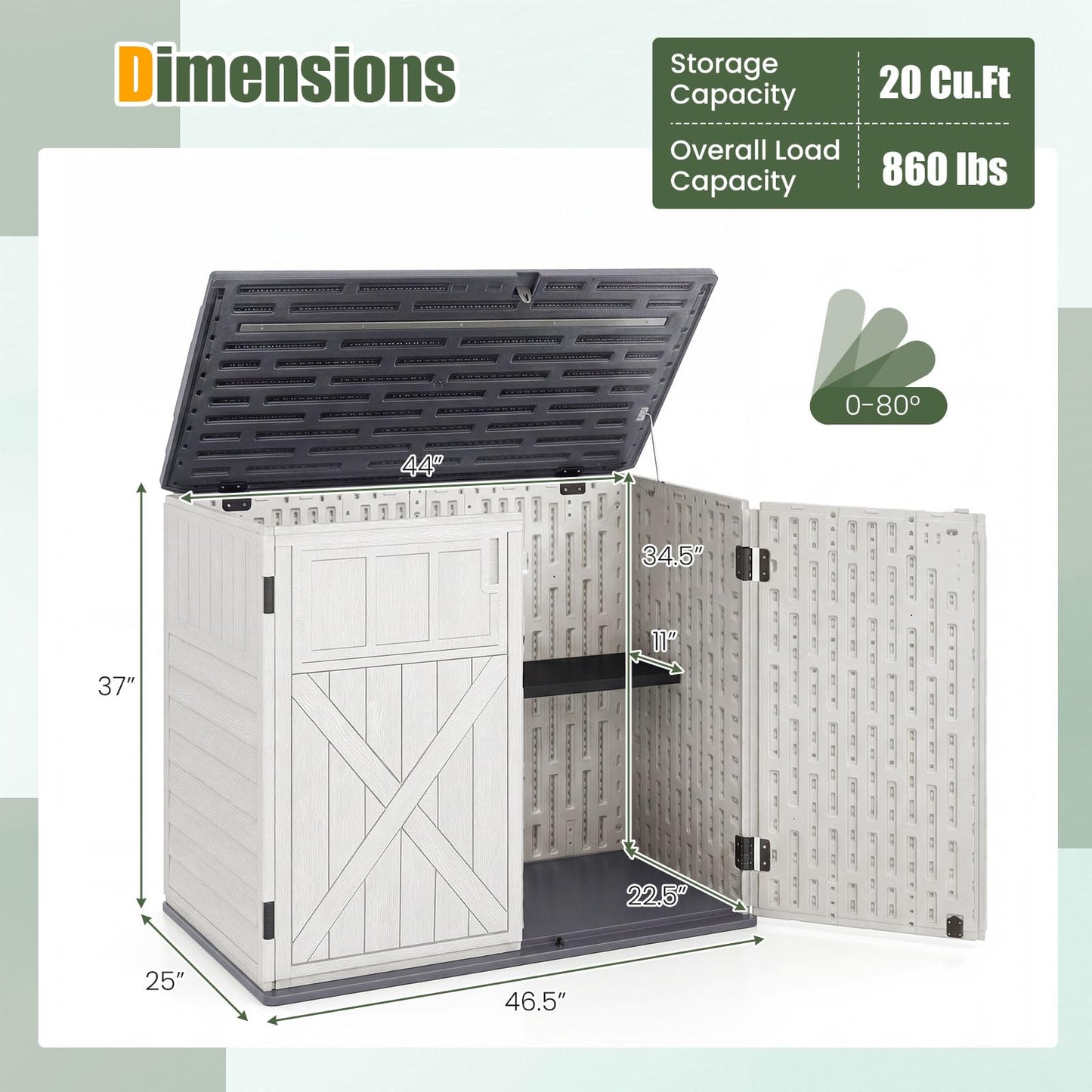 Tangkula Large Outdoor Storage Cabinet for Gardening Tools Cushions