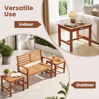 Tangkula Adirondack Chair Set of 2 with Side Table