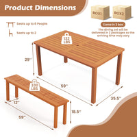 Tangkula Set of 3 Patio Dining Set for 4