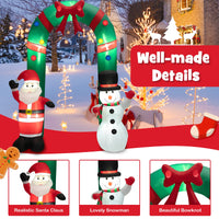 Tangkula 8 FT Christmas Inflatable Archway w/ Santa Claus & Snowman