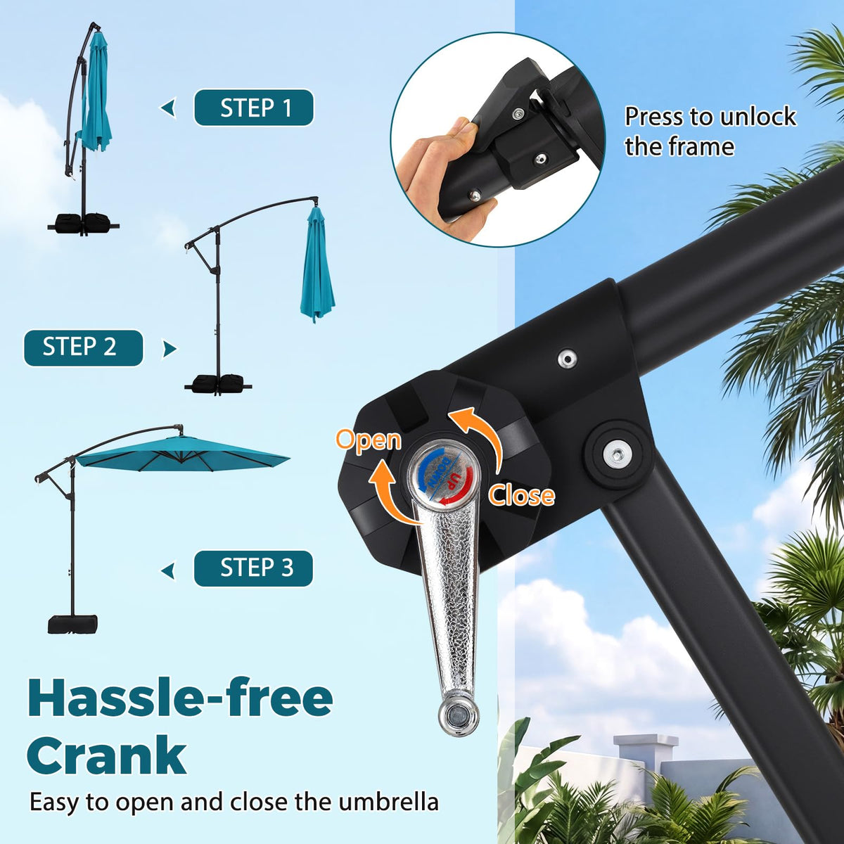 Tangkula 10ft Patio Umbrella with Base Included