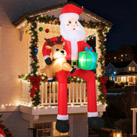 Décoration de Noël gonflable d'extérieur Père Noël 2,1 m Tangkula