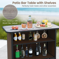 Tangkula 3 Piece Outdoor Bar Set for Backyard