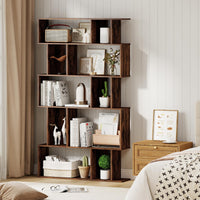 Tangkula 5-Tier Geometric Bookshelf 62”H Bookcase(1/2)