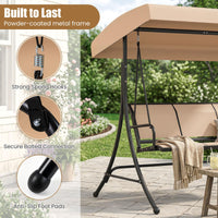 Tangkula 3 Person Porch Swing with Adjustable Canopy