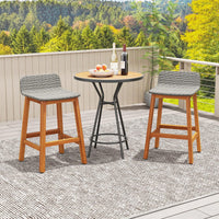 Tangkula Solid Acacia Wood Bar Stools Set
