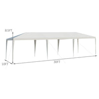 Tangkula 10 x 30 Feet Outdoor Canopy Tent, Wedding Party Tent with 16 Stakes & 8 Wind Ropes
