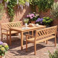 Tangkula 2-Person Patio Garden Bench with Armrests & Backrest