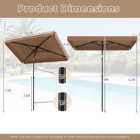 Tangkula 6.5 x 4.3 FT Rectangular Patio Umbrella
