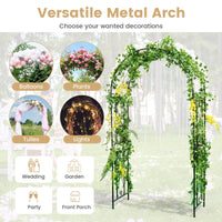 Tangkula 7.2 ft Garden Arbor Metal Arch
