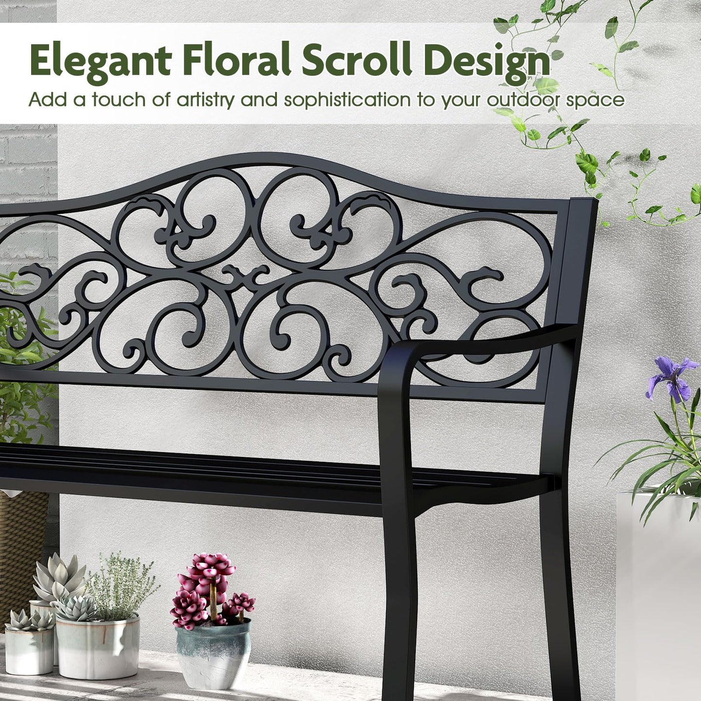 Tangkula 50 Inches Outdoor Garden Bench