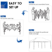 10' x 20' Pop Up Canopy Tent, Easy Set-up Outdoor Tent Commercial Instant Shelter