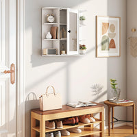 Tangkula 26 x 6.5 x 25 Inches Bathroom Wall Cabinet with Mirror
