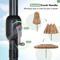 Tangkula 15 FT Tiki Patio Umbrella | Thatched PE Grass