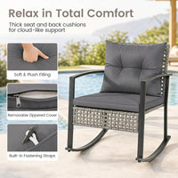 Tangkula 3-Piece Outdoor Rocking Chair Set for Garden