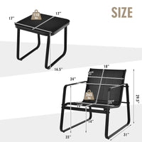 3 Pieces Outdoor Conversation Set, Patiojoy All-Weather Patio Furniture Set