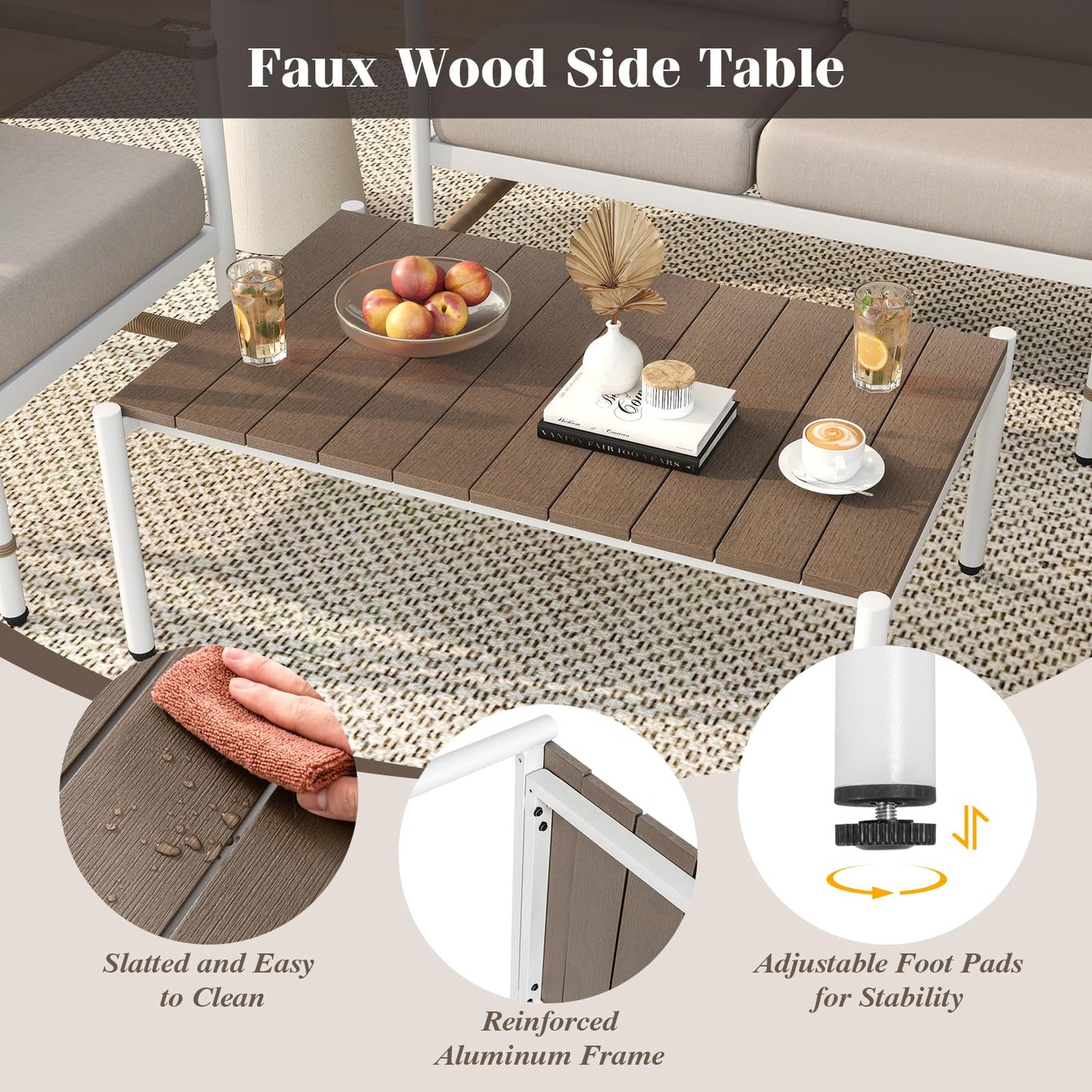 Tangkula 8 Pieces Patio Furniture Set with Thick Cushions