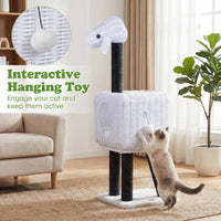 Tangkula 43 Inch Modern Rattan Cat Tree