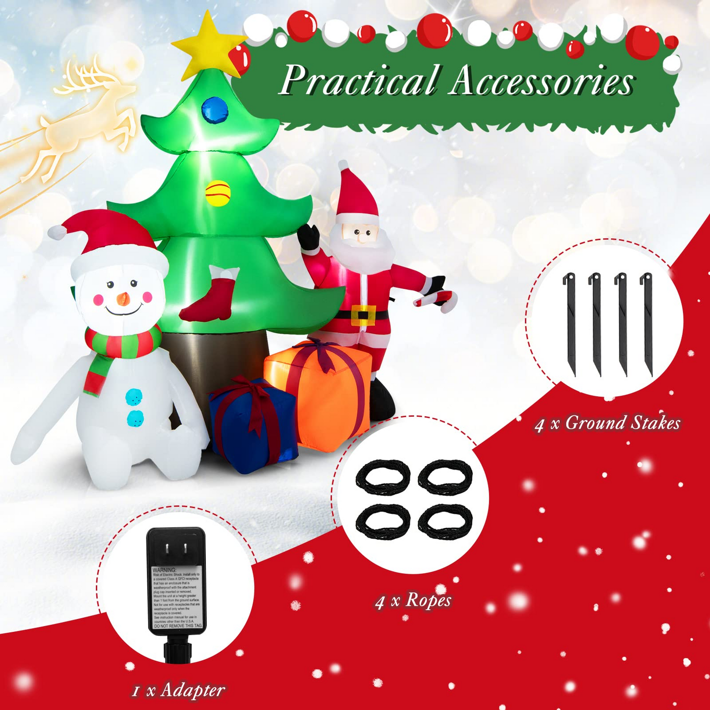 Tangkula 6.5FT Inflatable Christmas Decoration