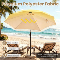 Tangkula 10 FT Solar Patio Umbrella with Fringe