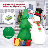 Tangkula 6FT Inflatable Christmas Tree with Snowmen & Gift Boxes