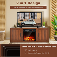 Tangkula Farmhouse TV Stand with Double Barn Doors