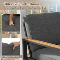 Tangkula Patio Aluminum Sofa Set of 2 for Balcony