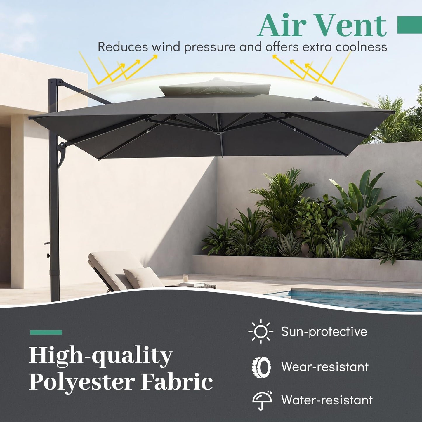 Tangkula 10 FT Patio Umbrella with Base Included