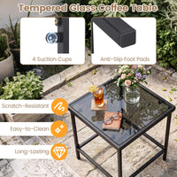 Tangkula 3 Pieces Outdoor Rocking Chairs Set