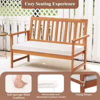 Tangkula 4/8-Piece Acacia Wood Patio Conversation Set