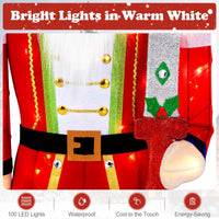 Tangkula 5 FT Christmas Lighted Nutcracker with Glitter Sword