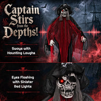 Tangkula 9.4 FT Animated Halloween Hanging Pirate with Glowing Eyes