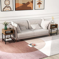 Tangkula 16” Wood Top Sofa Side Table with Metal Frame