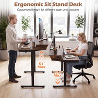 Tangkula 55-Inch Electric Standing Desk with 4 Storage Drawers & Monitor Stand