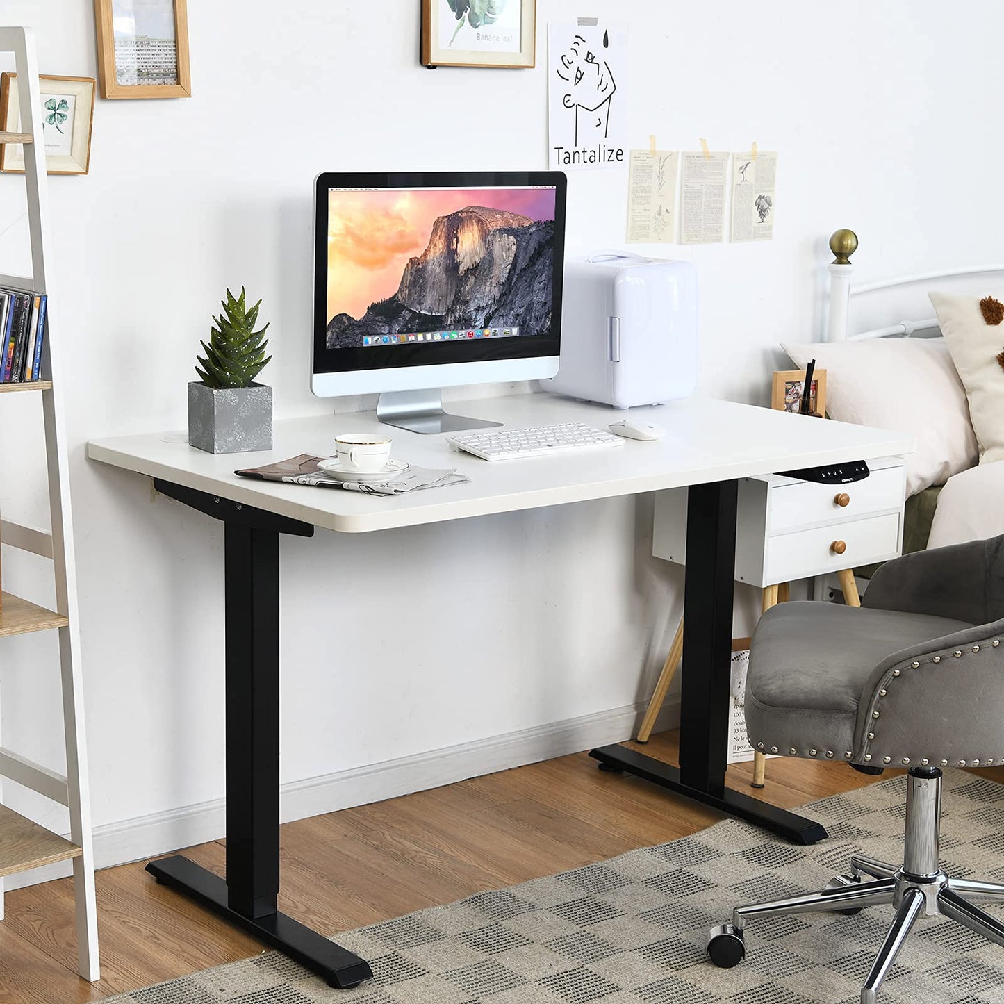Tangkula Dual Motor Electric Standing Desk with Memory Controller & 2 Cable Holes